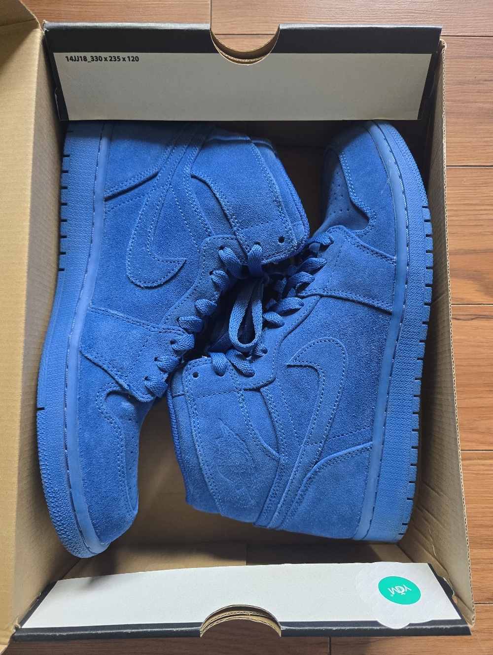 MENS JORDAN RETRO 1 HI BLUE SUEDE SZ 9.5